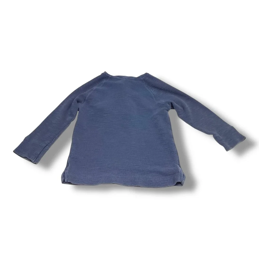 babyGap Gap Toddler Boys‎ Blue Cotton Thermal Waffle Knit Henley Hoodie 3 Years